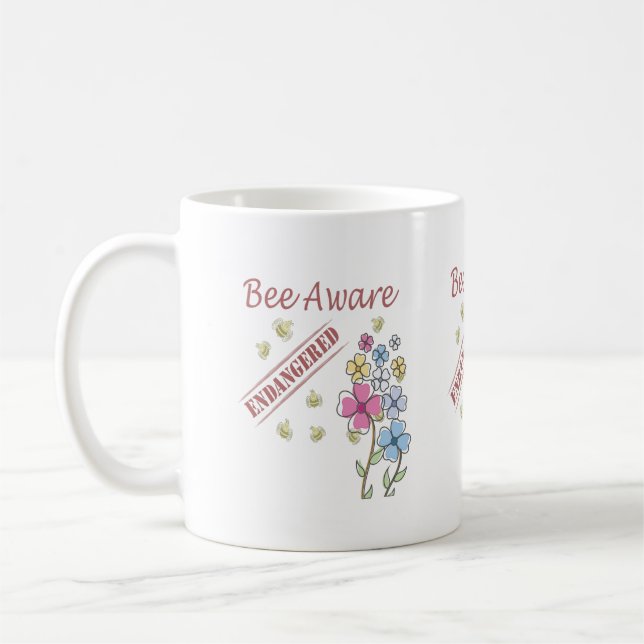 Bee Aware - Save the Bees Coffee Mug (Left)
