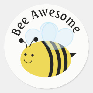 Bee Awesome Bumblebee Classic Round Sticker