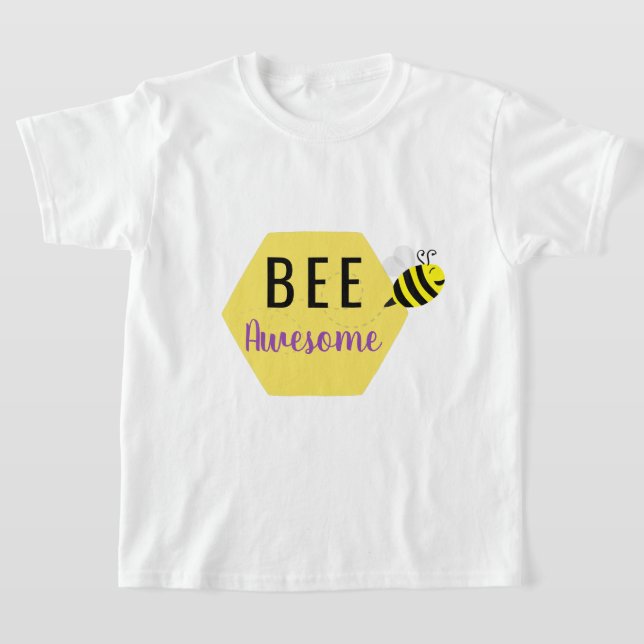 "BEE Awesome" Happy Bee T-Shirt (Laydown)