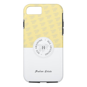 Bee Awesome Silver Honey Bee Personalised Monogram Case-Mate iPhone Case