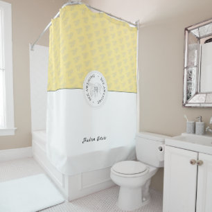 Bee Awesome Silver Honey Bee Personalised Monogram Shower Curtain