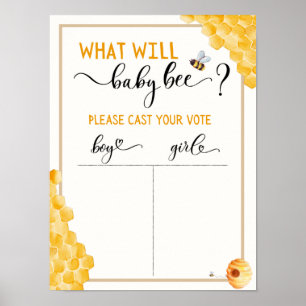 Bee Baby Gender Reveal Voting Poster