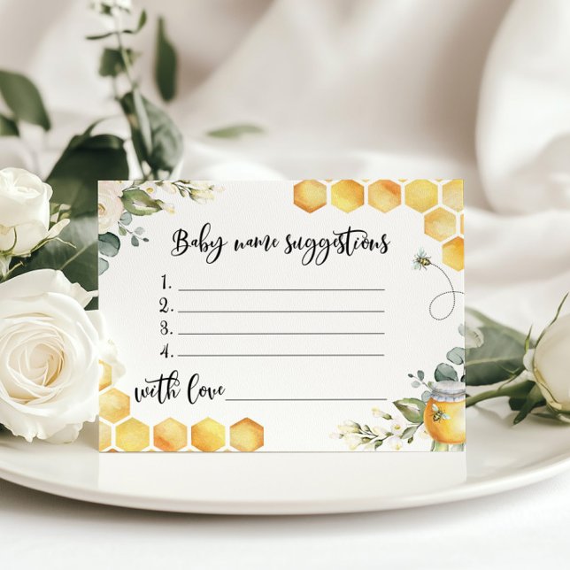 Bee baby name suggestions card (Creator Uploaded)