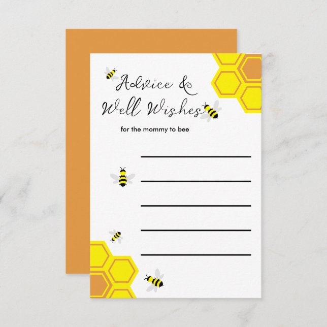Bee Baby Shower Advice Card (Front/Back)