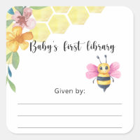 Bee Baby Shower bookplate, books for baby