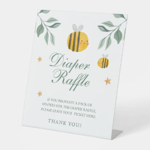 Bee baby shower books and gifts pedestal sign
