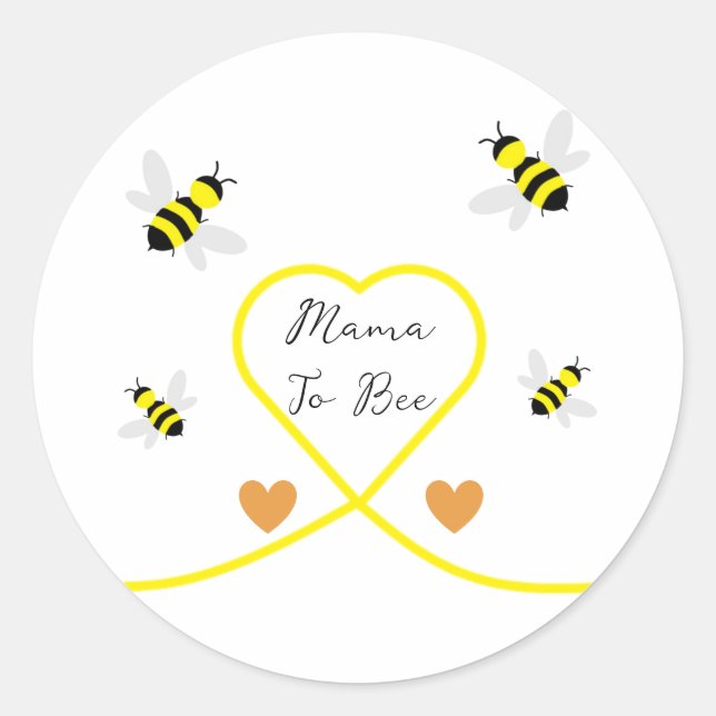 Bee Baby Shower Classic Round Sticker (Front)