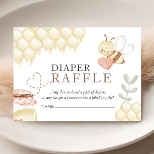 Bee Baby Shower Diaper Raffle Enclosure Card
