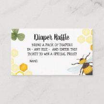 Bee Baby Shower Diaper Raffle Insert Mummy to Bee