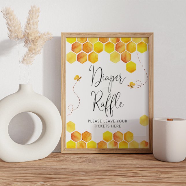 Bee baby shower Diaper Raffle sign (Creator Uploaded)