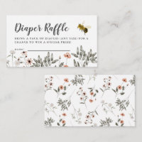 Bee Baby Shower Diaper Raffle Ticket