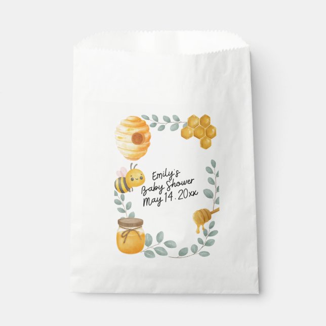 Bee Baby Shower Favor Bag (Front)