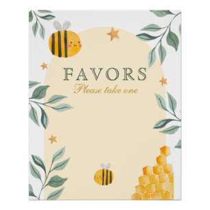 Bee baby shower favors poster