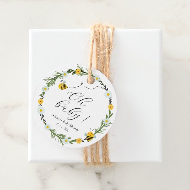 Bee Baby Shower Favour Tags (In Situ)