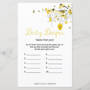 Bee Baby Shower Game - Dirty Diaper