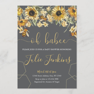 Bee Baby Shower Gender Neutral Invitation