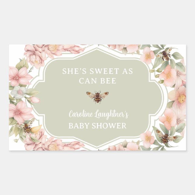 Bee Baby Shower Honey Favour Label (Front)