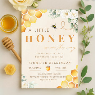 Bee Baby Shower Honey Is On the Way Invitation