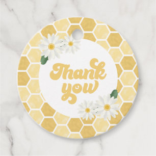 Bee Baby Shower honeycomb and daisies Thank You Favour Tags