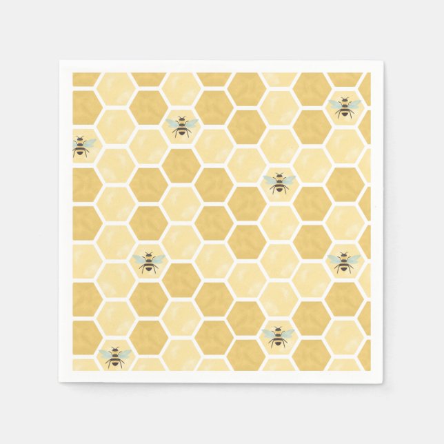 Bee Baby Shower honeycomb Napkin (Front)