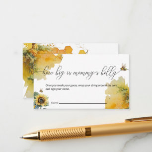 Bee Baby Shower   How Big is Mummy's Belly Game  Enclosure Card