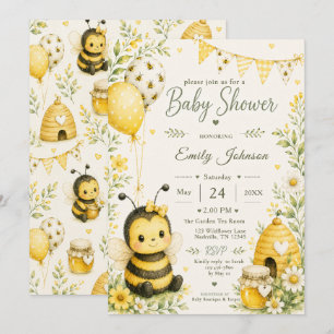 Bee Baby Shower Invitation