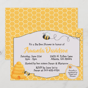 Bee Baby Shower Invitation