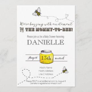 Bee Baby Shower Invitation