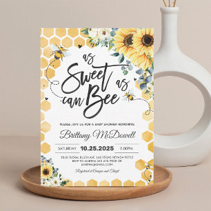 Bee Baby Shower Invitation Gender Neutral