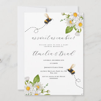 Bee Baby Shower Mommy to Bee As Sweet As Can Bee Invitation