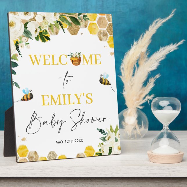 Bee Baby Shower Mummy To Bee Gender Neutral  Plaque (Side)