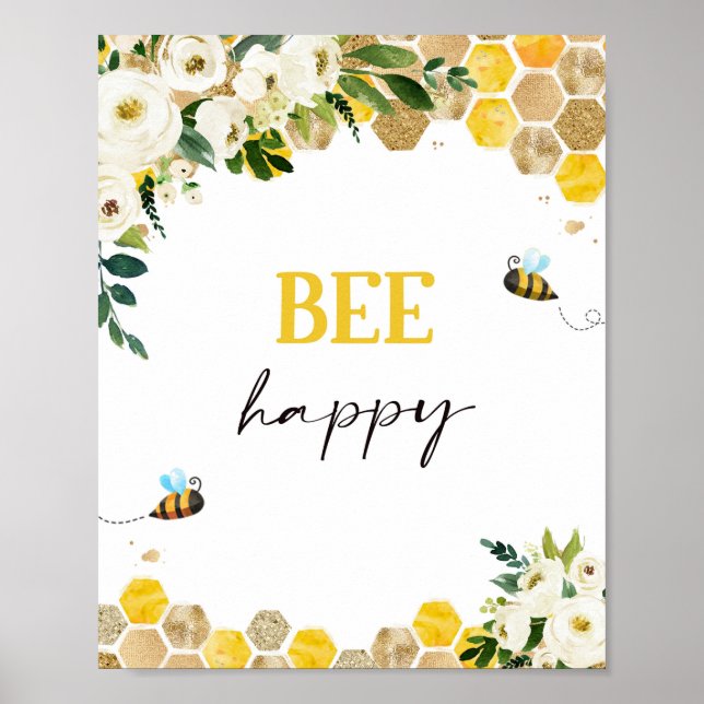 Bee Baby Shower Party Sign Mommy To Bee Decor Sign (Front)