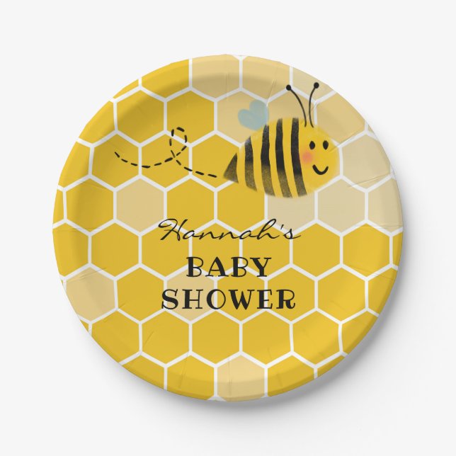 Bee Baby Shower Plate (Front)