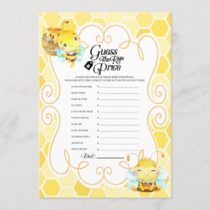 Bee Baby Shower Price Game Invitation