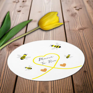 Bee Baby Shower Round Paper Coaster