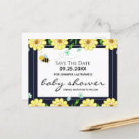 Bee Baby Shower Save the Date