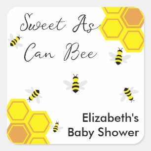 Bee Baby Shower Square Sticker