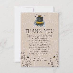 Bee Baby Shower Thank You Card