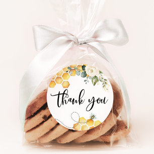 Bee baby shower thank you classic round sticker