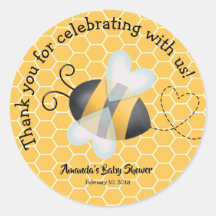 Bee Baby Shower Thank You Sticker Favour Sticker