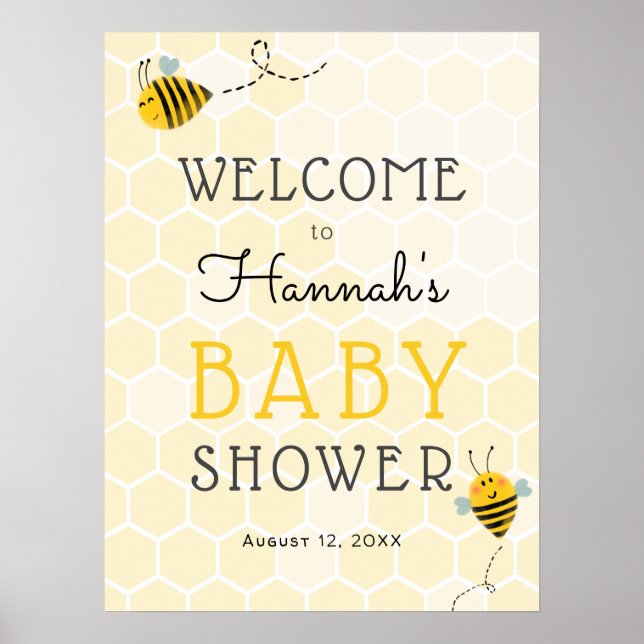 Bee Baby Shower Welcome Sign (Front)