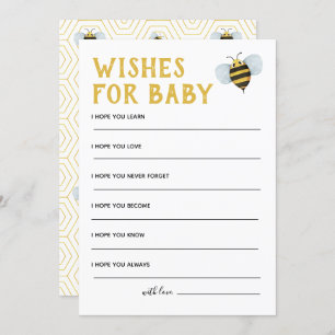 Bee Baby Shower Wishes For Baby Invitation