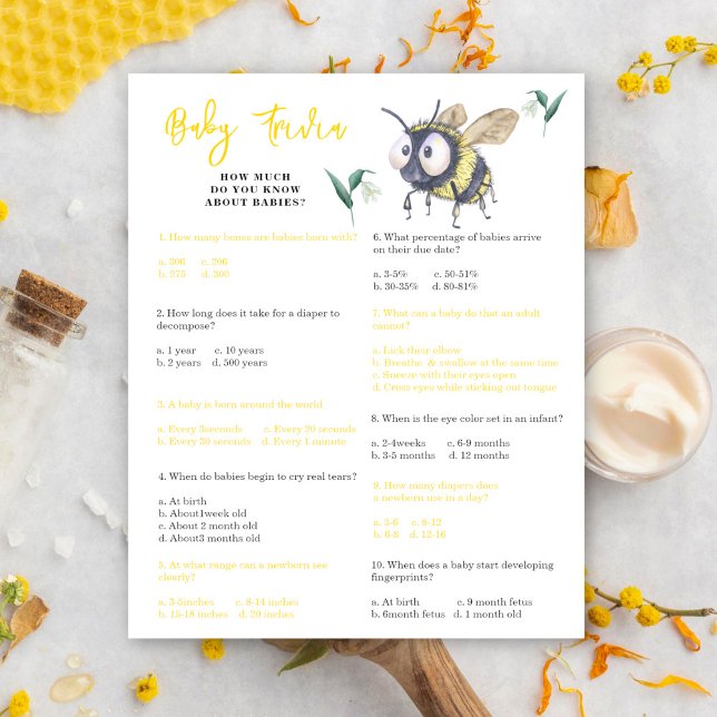 Bee - Baby Trivia | Baby Shower Game (Creator Uploaded)