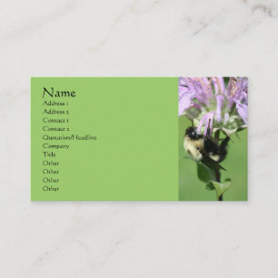 Bee Balm And Bee Nature Photography Business Card