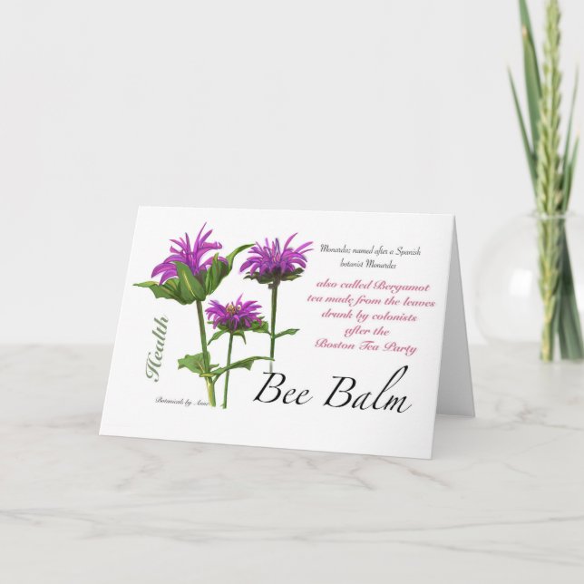 Bee Balm Blank Card (Front)