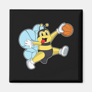 Bee Basketball Player Basketball Sports Premium Magnet