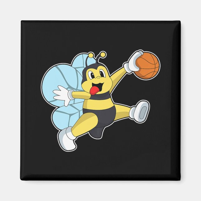 Bee Basketball Player Basketball Sports Premium  Magnet (Front)