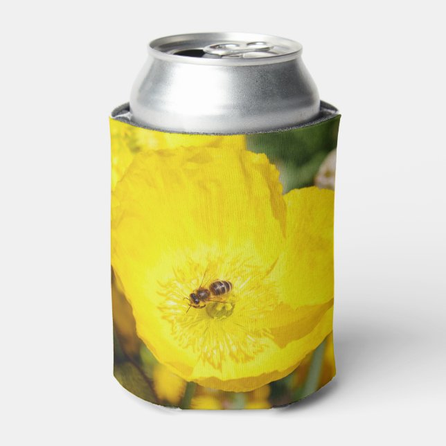 Bee Bathed in Yellow  Can Cooler (Can Front)