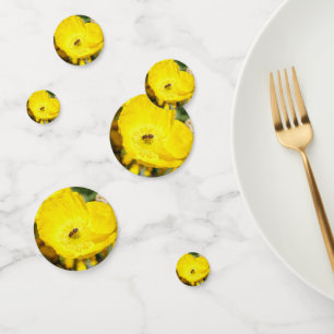 Bee Bathed in Yellow Confetti