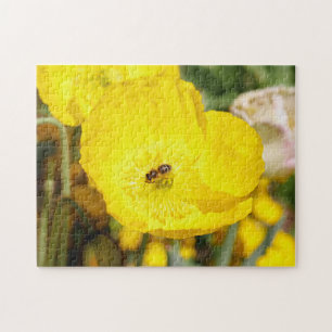 Bee Bathed in Yellow Jigsaw Puzzle